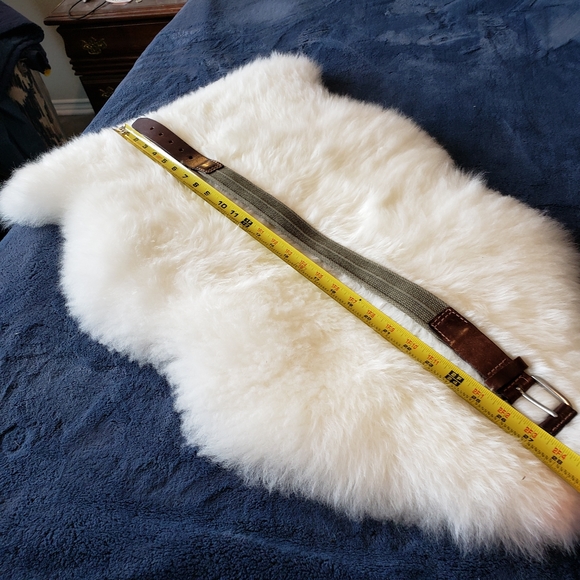 Leather & Canvas Khaki Belt 28" Legnth - Picture 2 of 8